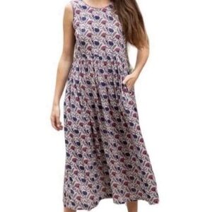 NATURAL LIFE Sleeveless Printed Maxi Dress in Pink & Navy
